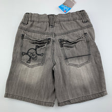 Load image into Gallery viewer, Boys Target, grey distressed denim jean shorts, adjustable, NEW, size 1