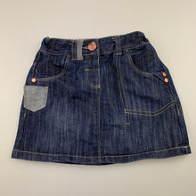 Load image into Gallery viewer, Girls Next, blue denim skirt, adjustable, EUC, size 2-3