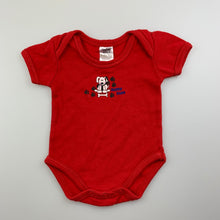 Load image into Gallery viewer, Boys Baby Biz, red cotton bodysuit / romper, dog, EUC, size 0000