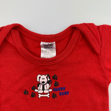 Load image into Gallery viewer, Boys Baby Biz, red cotton bodysuit / romper, dog, EUC, size 0000