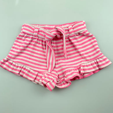 Girls Kids & Co Baby, pink & white stripe shorts, elasitcated, EUC, size 00