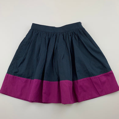 Girls Miller, navy & purple cotton skirt, adjustable, EUC, size 2