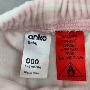 Girls Anko Baby, soft velour pants / bottoms, elasticated, EUC, size 000