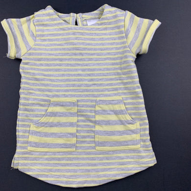 Girls Target, grey & yellow stripe casual dress, EUC, size 00