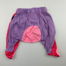 Load image into Gallery viewer, Girls Bonds, cute soft cotton harem pants, left leg faded, FUC, size 0000