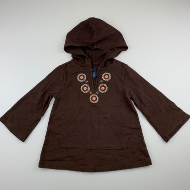 Girls Gap, brown stretchy hoodie t-shirt / top, GUC, size 1