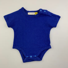Load image into Gallery viewer, Unisex TheKidStore, blue stretchy bodysuit / romper, EUC, size 0000