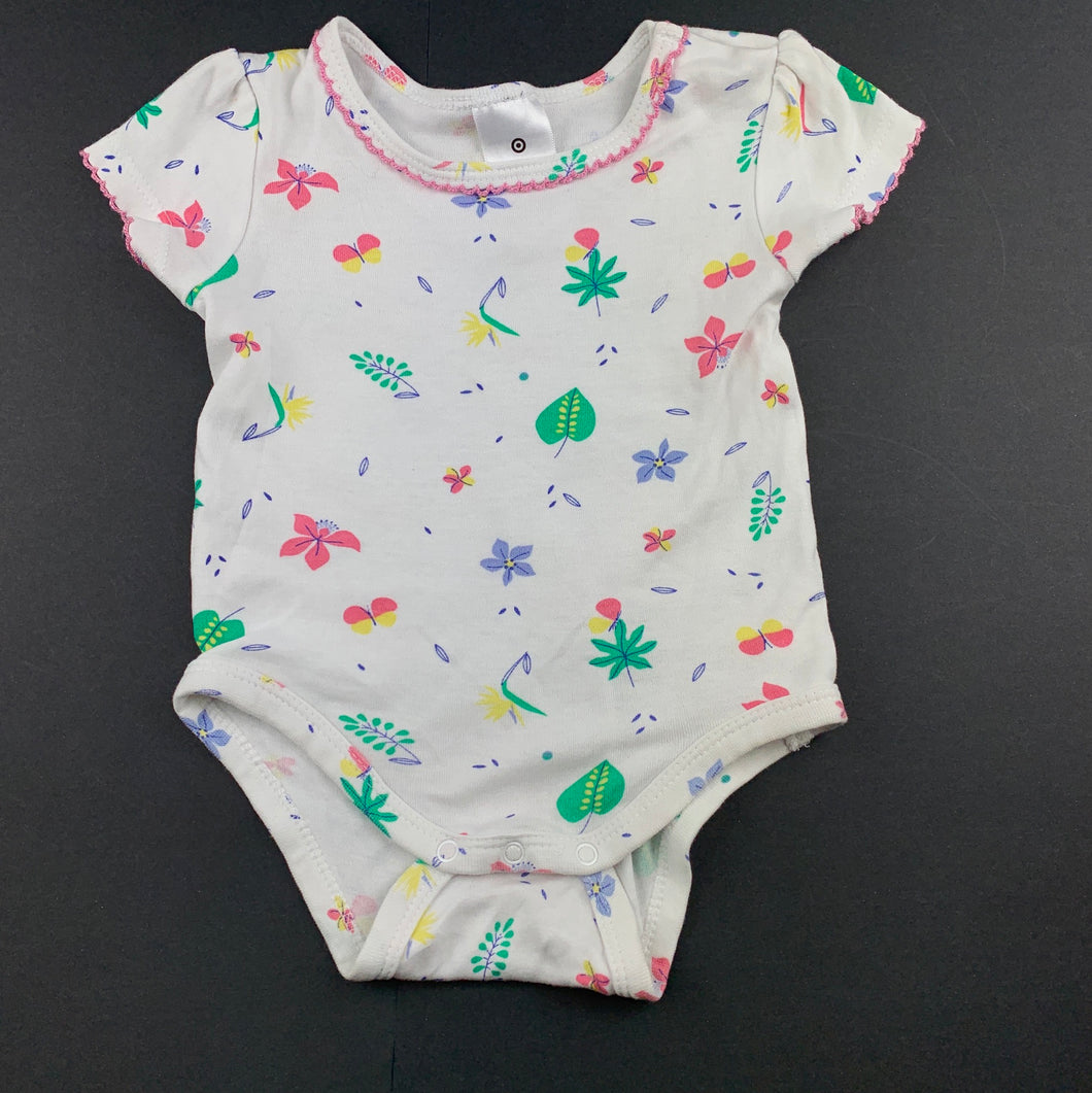 Girls Target, Baby, floral cotton bodysuit / romper, GUC, size 000