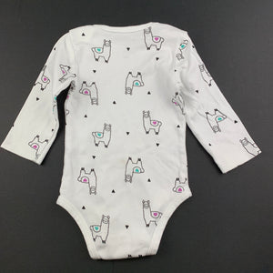 Girls Pekkle, soft cotton bodysuit / romper, llamas, FUC, size 6 months