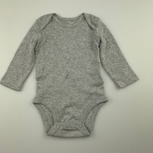 Load image into Gallery viewer, Girls Carter&#39;s, grey marle cotton bodysuit / romper, GUC, size 3 months