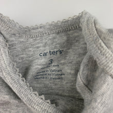 Load image into Gallery viewer, Girls Carter&#39;s, grey marle cotton bodysuit / romper, GUC, size 3 months