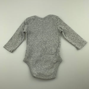 Girls Carter's, grey marle cotton bodysuit / romper, GUC, size 3 months