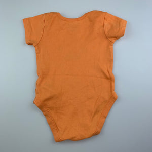 Boys Bundles Baby Place, orange cotton bodysuit / romper, tiger, GUC, size 00