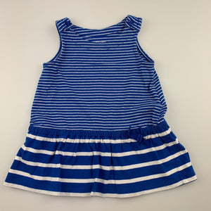 Girls Baby Gap, blue & white soft cotton casual dress, GUC, size 00