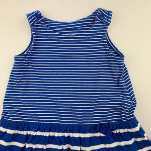 Girls Baby Gap, blue & white soft cotton casual dress, GUC, size 00