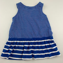 Load image into Gallery viewer, Girls Baby Gap, blue &amp; white soft cotton casual dress, GUC, size 00