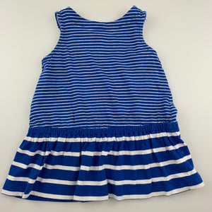 Girls Baby Gap, blue & white soft cotton casual dress, GUC, size 00