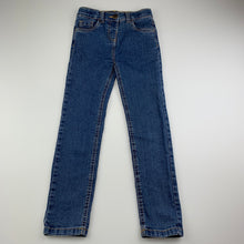 Load image into Gallery viewer, Girls Kids &amp; Co, blue stretch denim jeans, adjustable, Inside leg: 50cm, EUC, size 6