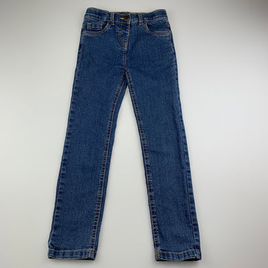 Girls Kids & Co, blue stretch denim jeans, adjustable, Inside leg: 50cm, EUC, size 6