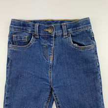 Load image into Gallery viewer, Girls Kids &amp; Co, blue stretch denim jeans, adjustable, Inside leg: 50cm, EUC, size 6