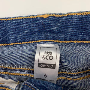 Girls Kids & Co, blue stretch denim jeans, adjustable, Inside leg: 50cm, EUC, size 6