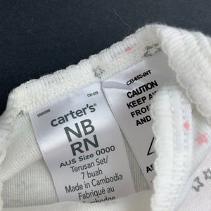 Girls Carter's, cute cotton bodysuit / romper, swans, EUC, size 0000