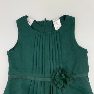 Girls Carter's, bottle green lined tulle party dress, EUC, size 0