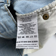 Load image into Gallery viewer, Girls Cotton On, blue stretch denim jeans, adjustable, Inside leg: 34.5cm, GUC, size 3