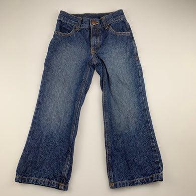 Girls Gymboree, dark denim jeans, adjustable, Inside leg: 42cm, GUC, size 4