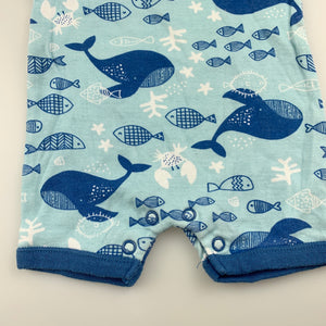 Boys Dymples, soft cotton bodysuit / romper, fish, 0, size 0000