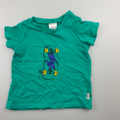 Boys Target, green cotton t-shirt / top, skateboard, EUC, size 00