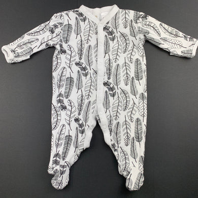 Unisex Dymples, cotton coverall / romper, feathers, EUC, size 0000