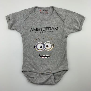 Boys VRITTI, soft cotton bodysuit / romper, Amsterdam, EUC, size 00