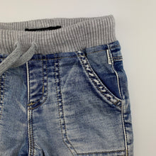 Load image into Gallery viewer, Boys Indie, soft knit denim shorts, elasticated, EUC, size 000