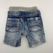 Load image into Gallery viewer, Boys Indie, soft knit denim shorts, elasticated, EUC, size 000