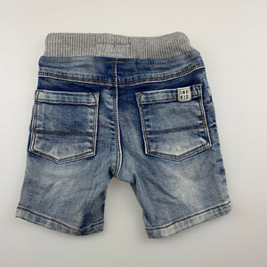 Boys Indie, soft knit denim shorts, elasticated, EUC, size 000