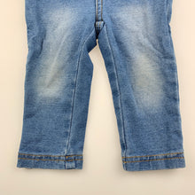 Load image into Gallery viewer, Girls Tiny Little Wonders, knit denim pants, elasticated, GUC, size 0