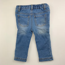 Load image into Gallery viewer, Girls Tiny Little Wonders, knit denim pants, elasticated, GUC, size 0