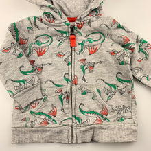 Load image into Gallery viewer, Boys Target, grey zip hoodie sweater, dragons, GUC, size 00