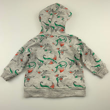 Load image into Gallery viewer, Boys Target, grey zip hoodie sweater, dragons, GUC, size 00