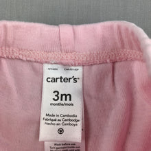 Load image into Gallery viewer, Girls Carter&#39;s, pink cotton leggings / bottoms, GUC, size 3 months
