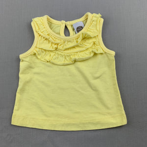 Girls Tiny Little Wonders, yellow cotton top, EUC, size 000