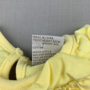 Girls Tiny Little Wonders, yellow cotton top, EUC, size 000