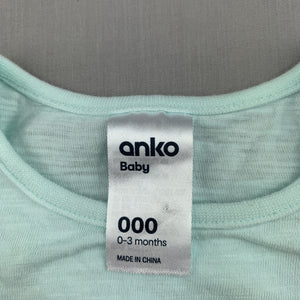 Girls Anko Baby, blue cotton top, berries, EUC, size 000