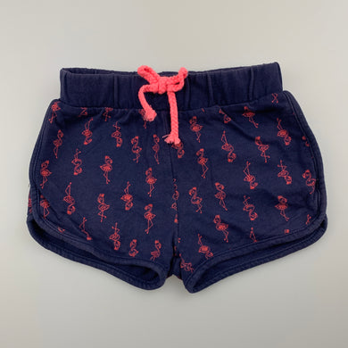 Girls Target, navy soft cotton shorts, elasticated, GUC, size 00