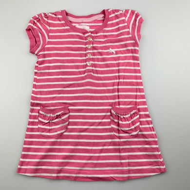 Girls H&M, pink stripe cotton t-shirt dress, GUC, size 00