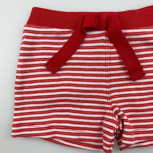 Unisex purebaby, soft organic cotton shorts, elasticated, EUC, size 000