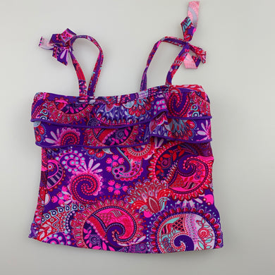 Girls Lily & Dan, colourful paisley swim top, EUC, size 0