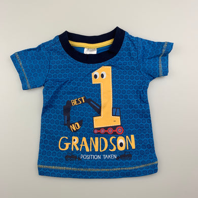 Boys Tiny Little Wonders, cotton t-shirt / top, grandson, EUC, size 0000