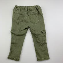 Load image into Gallery viewer, Girls Cotton On, khaki soft feel cargo pants, adjustable, EUC, size 1